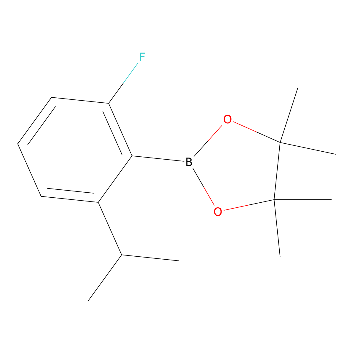 2-[2-Fluoro-6-(propan-2-yl)phenyl]-4,4,5,5-tetramethyl-1,3,2-dioxaborolane molecular structure, CAS 2098215-62-2