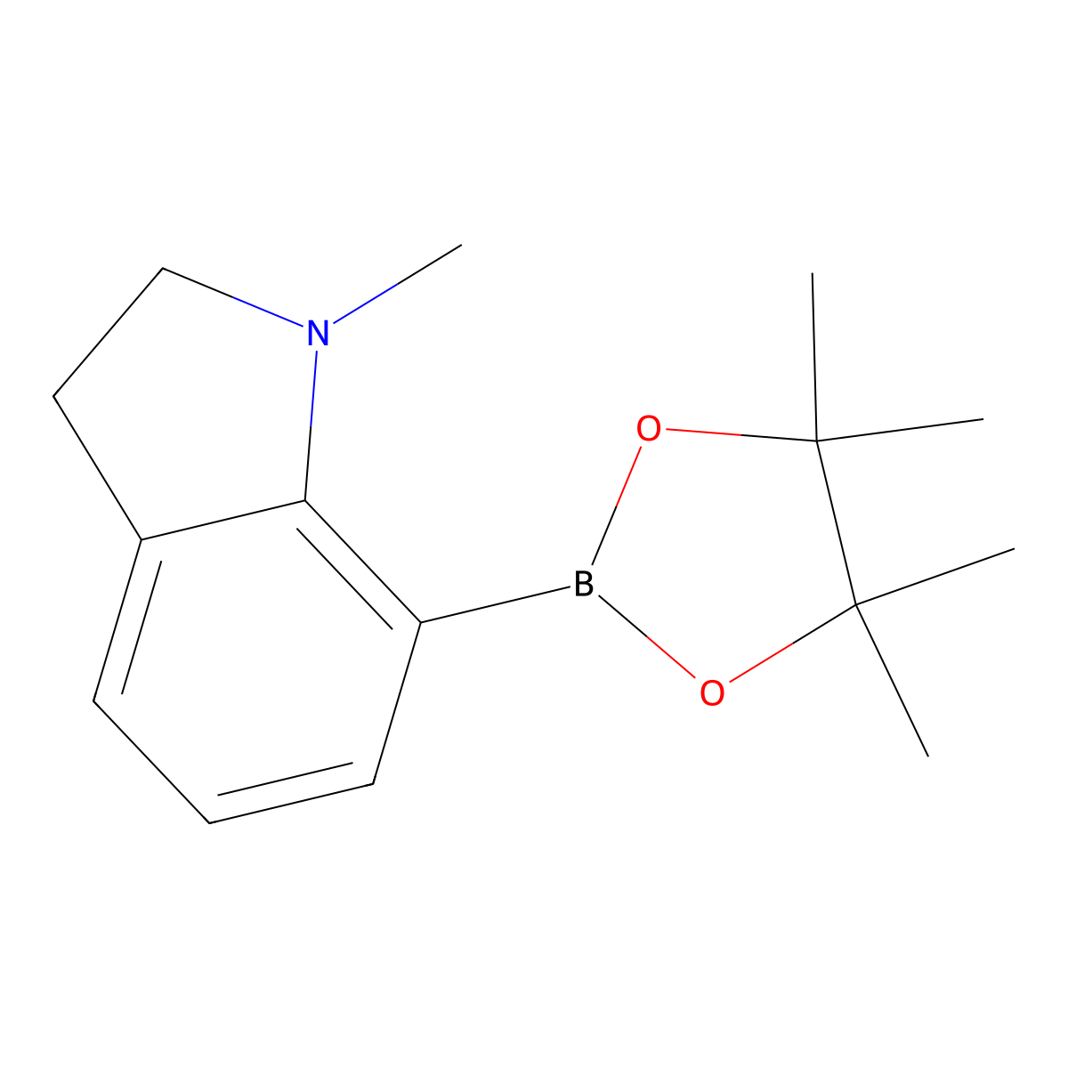 1-Methyl-7-(4,4,5,5-tetramethyl-1,3,2-dioxaborolan-2-yl)indoline molecular structure, CAS 2098215-63-3
