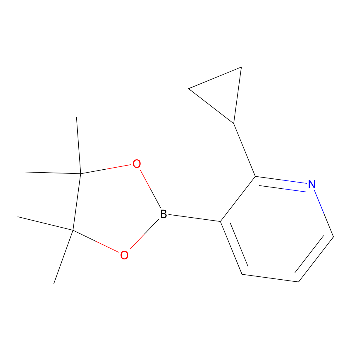 2-Cyclopropylpyridine-3-boronic Acid Pinacol Ester molecular structure, CAS 2098215-65-5