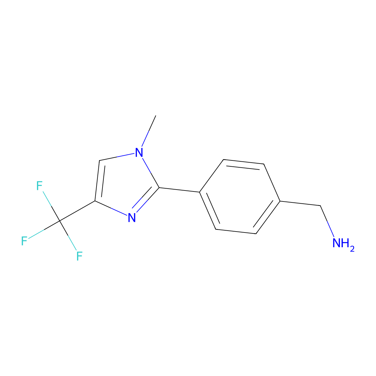 [4-[1-Methyl-4-(trifluoromethyl)imidazol-2-yl]phenyl]methanamine molecular structure, CAS 2098215-73-5