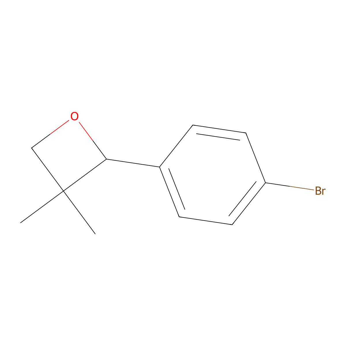2-(4-bromophenyl)-3,3-dimethylOxetane molecular structure, CAS 2098216-46-5