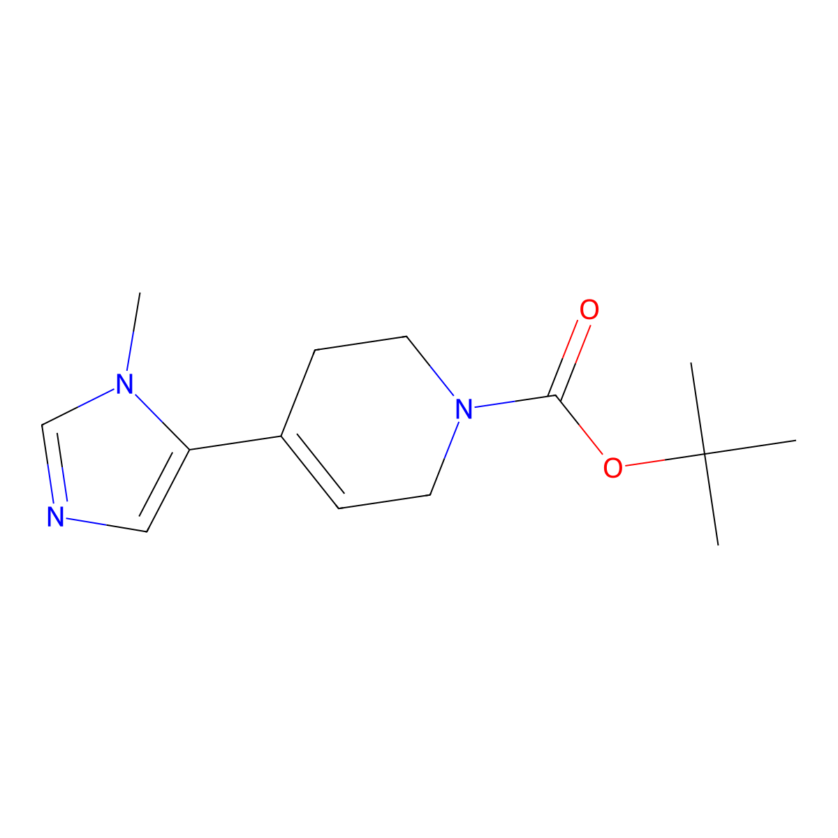 tert-butyl 4-(1-methyl-1H-imidazol-5-yl)-3,6-dihydropyridine-1(2H)-carboxylate molecular structure, CAS 2098216-52-3