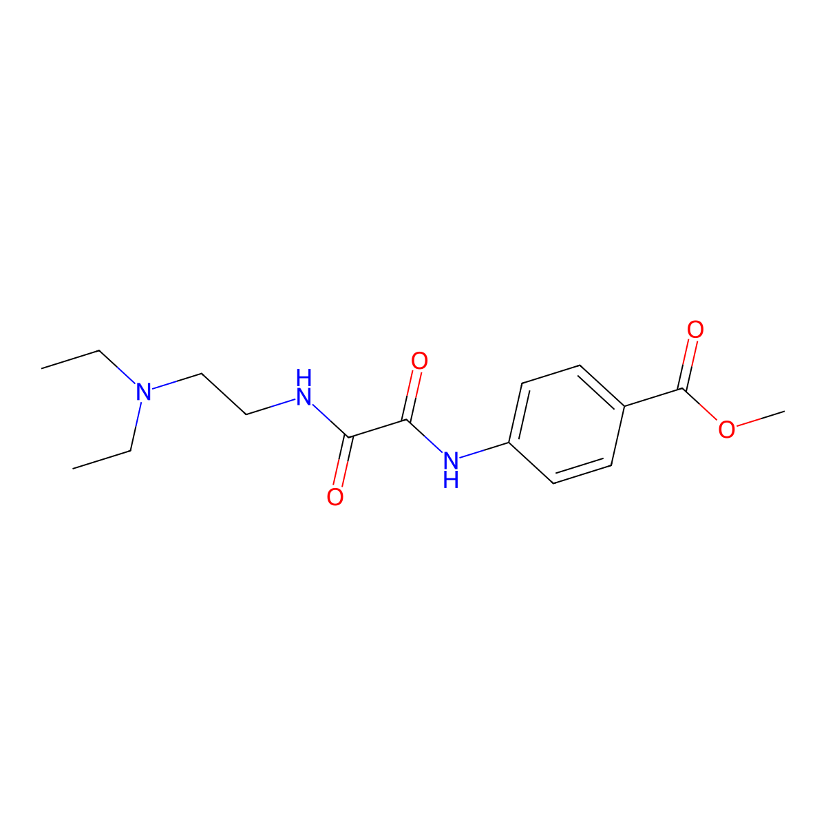 Methyl 4-(2-((2-(diethylamino)ethyl)amino)-2-oxoacetamido)benzoate molecular structure, CAS 20983-92-0