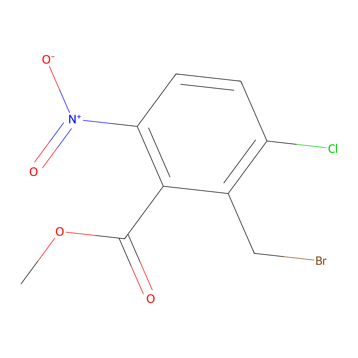 Methyl 2-(bromomethyl)-3-chloro-6-nitrobenzoate molecular structure, CAS 2098310-08-6
