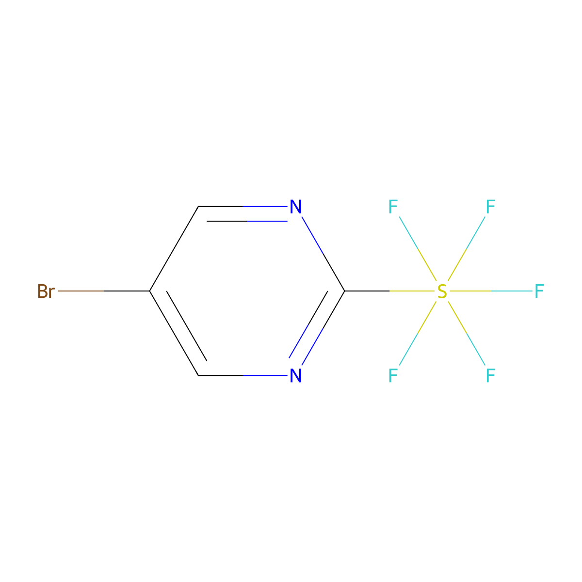 (5-Bromopyrimidin-2-yl)-pentafluoro-lambda6-sulfane molecular structure, CAS 2098329-56-5