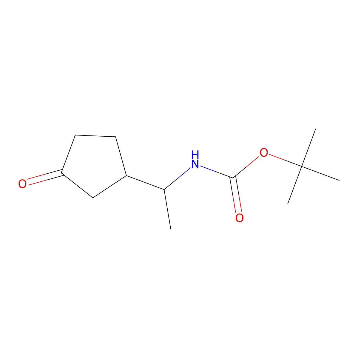 tert-butyl N-[1-(3-oxocyclopentyl)ethyl]carbamate molecular structure, CAS 2098333-58-3