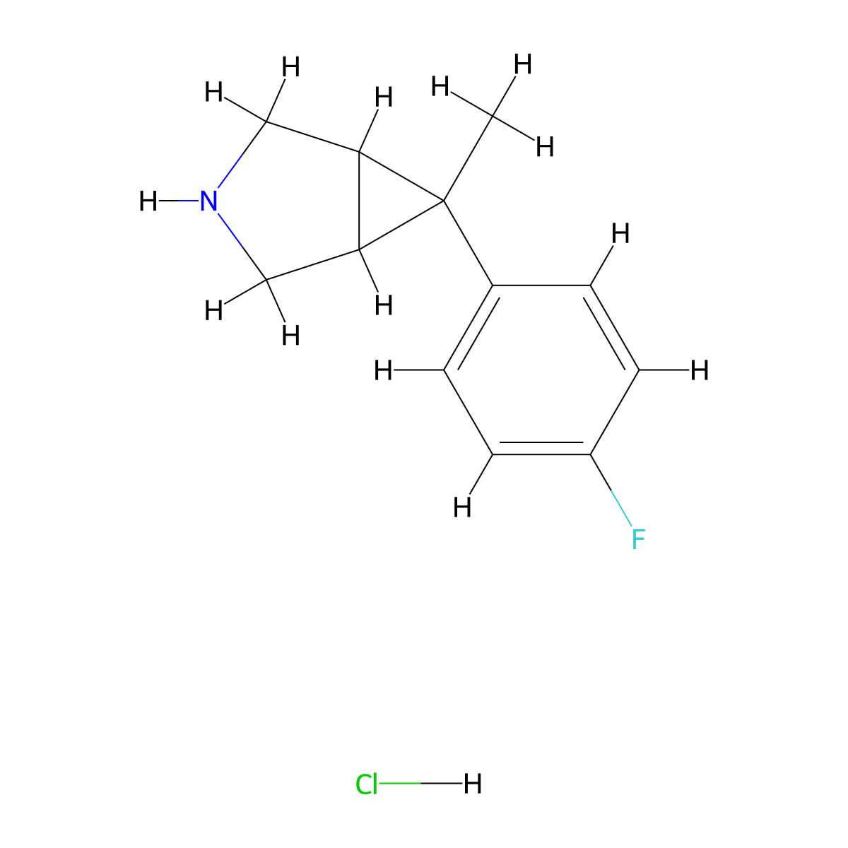 6-(4-Fluorophenyl)-6-methyl-3-azabicyclo[3.1.0]hexane hydrochloride molecular structure, CAS 2098336-23-1
