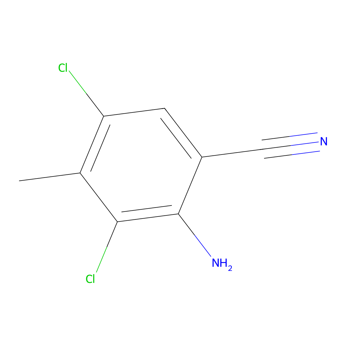 2-Amino-3,5-dichloro-4-methylbenzonitrile molecular structure, CAS 2098336-24-2