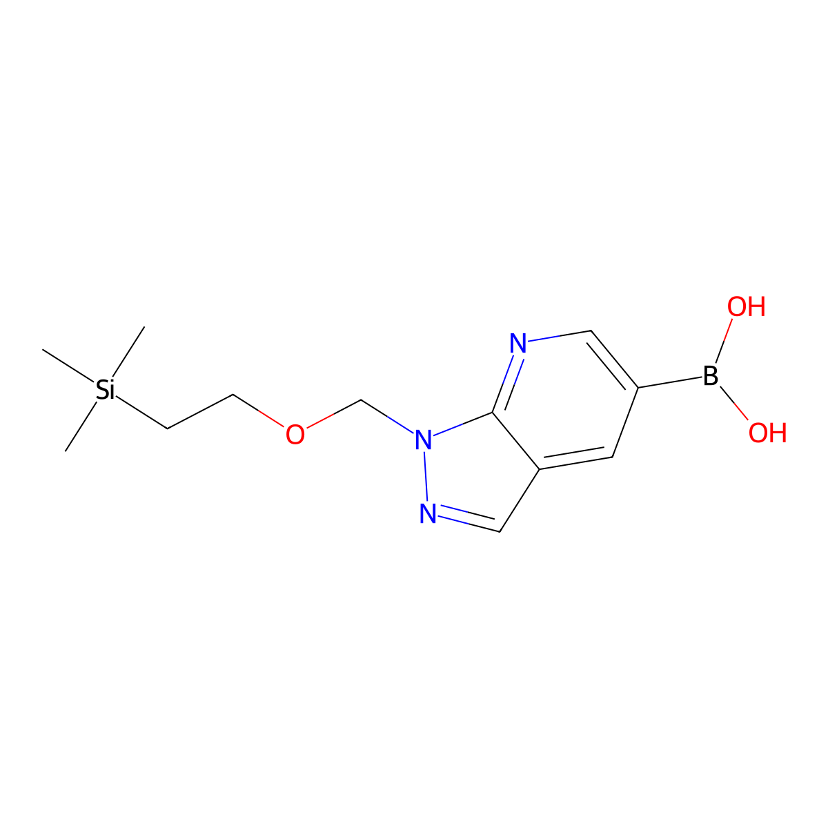[1-(2-Trimethylsilylethoxymethyl)pyrazolo[3,4-b]pyridin-5-yl]boronic acid molecular structure, CAS 2098345-35-6