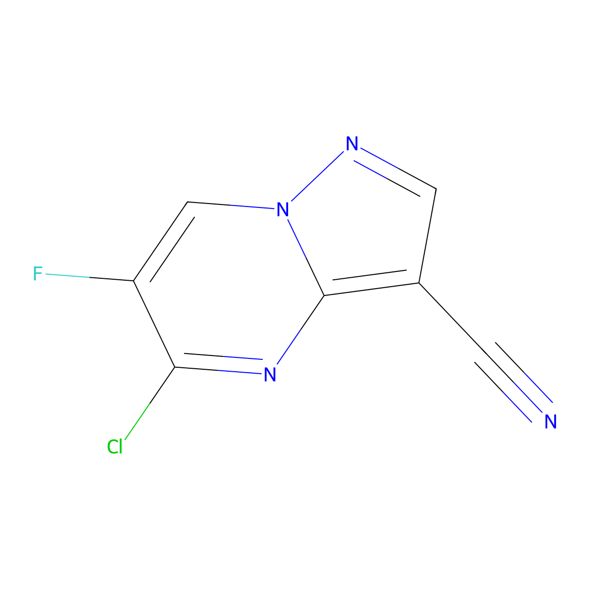 5-Chloro-6-fluoropyrazolo[1,5-a]pyrimidine-3-carbonitrile molecular structure, CAS 2098345-72-1