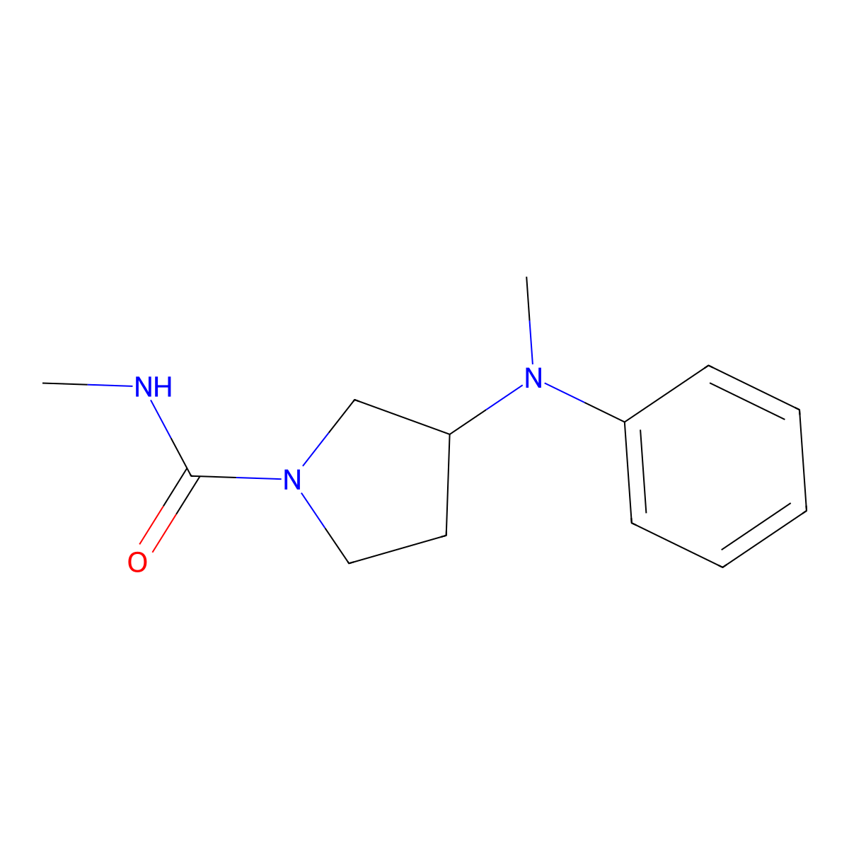 N-Methyl-3-(methylphenylamino)-1-pyrrolidinecarboxamide molecular structure, CAS 20984-64-9