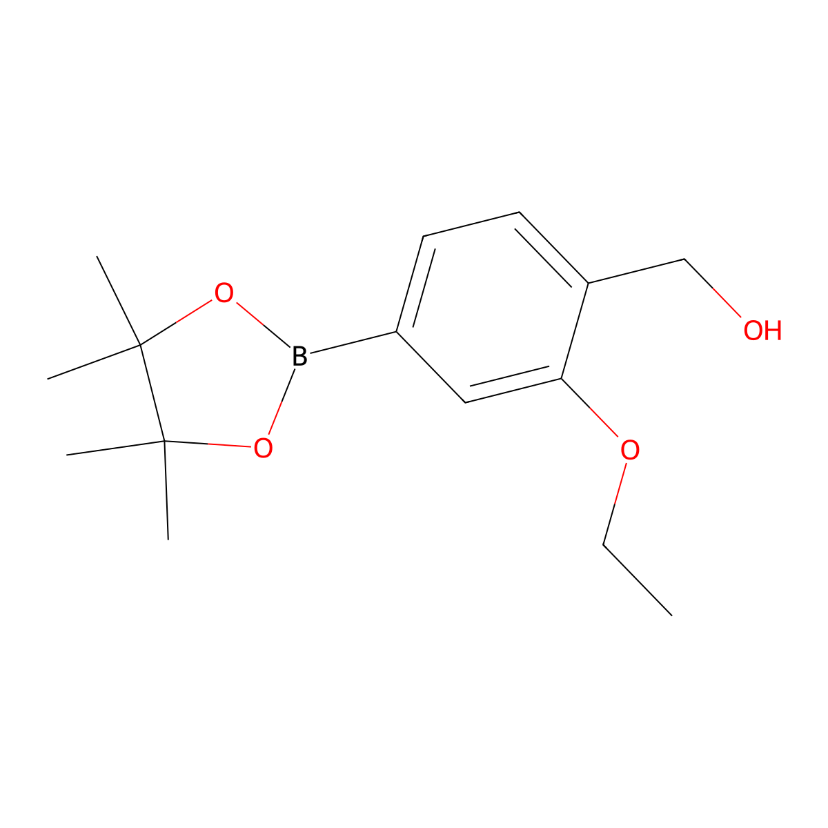 [2-Ethoxy-4-(tetramethyl-1,3,2-dioxaborolan-2-yl)phenyl]methanol molecular structure, CAS 2098425-82-0