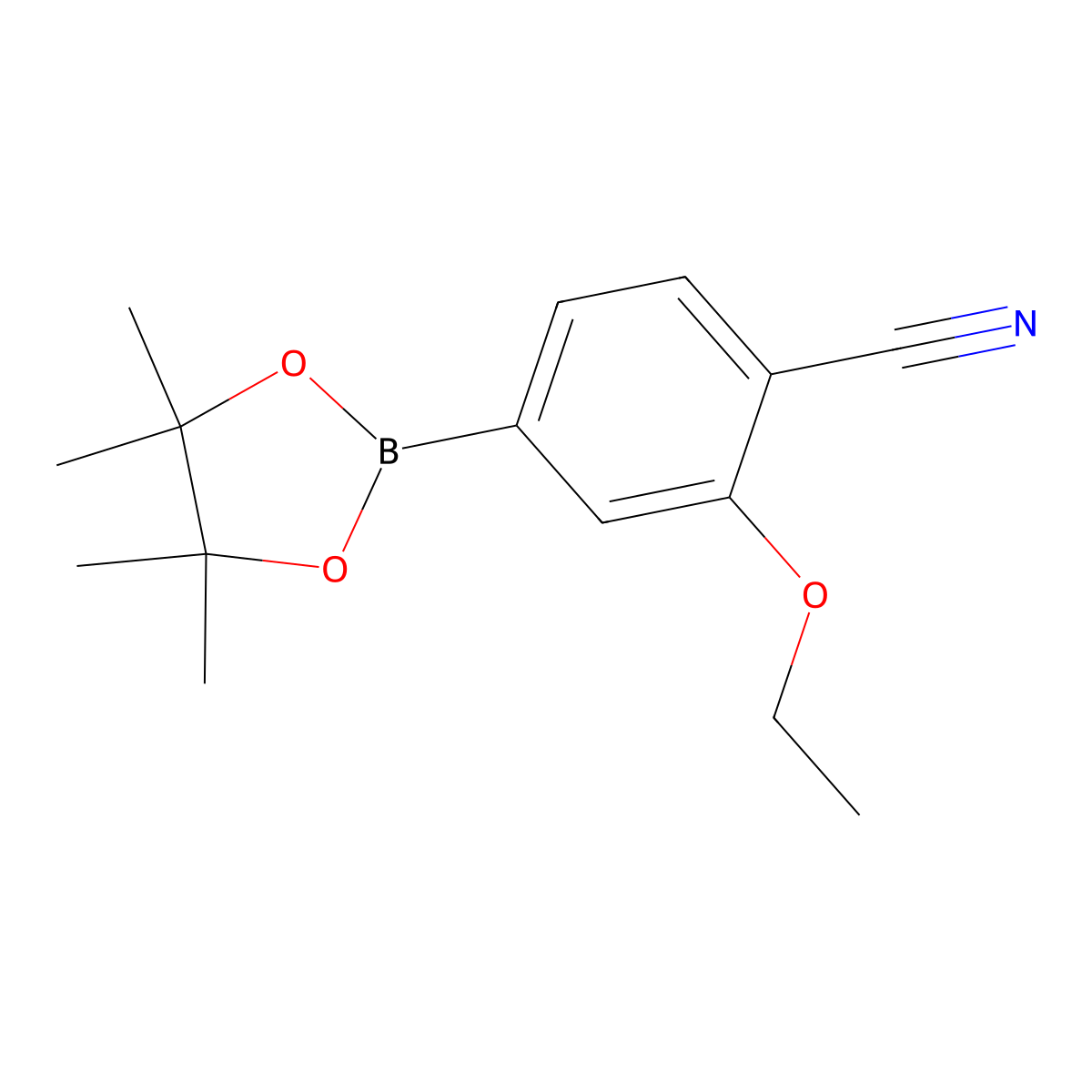2-Ethoxy-4-(4,4,5,5-tetramethyl-1,3,2-dioxaborolan-2-yl)benzonitrile molecular structure, CAS 2098425-93-3