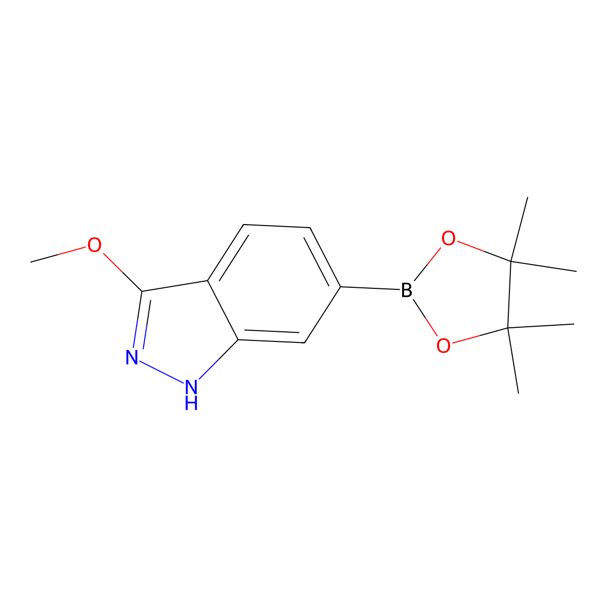 3-Methoxy-6-(4,4,5,5-tetramethyl-1,3,2-dioxaborolan-2-yl)-1H-indazole molecular structure, CAS 2098426-70-9