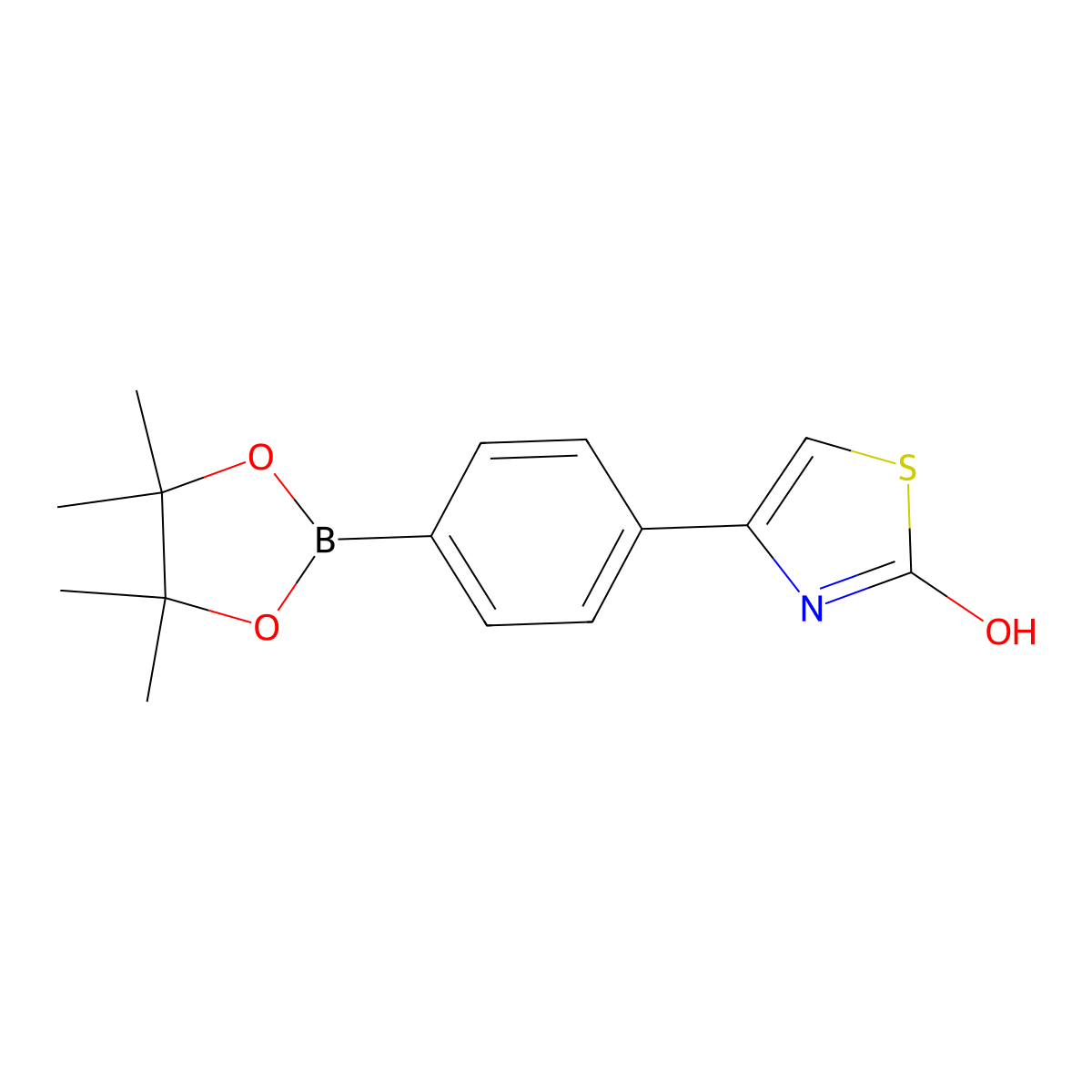 4-[4-(Tetramethyl-1,3,2-dioxaborolan-2-yl)phenyl]-1,3-thiazol-2-ol molecular structure, CAS 2098427-56-4