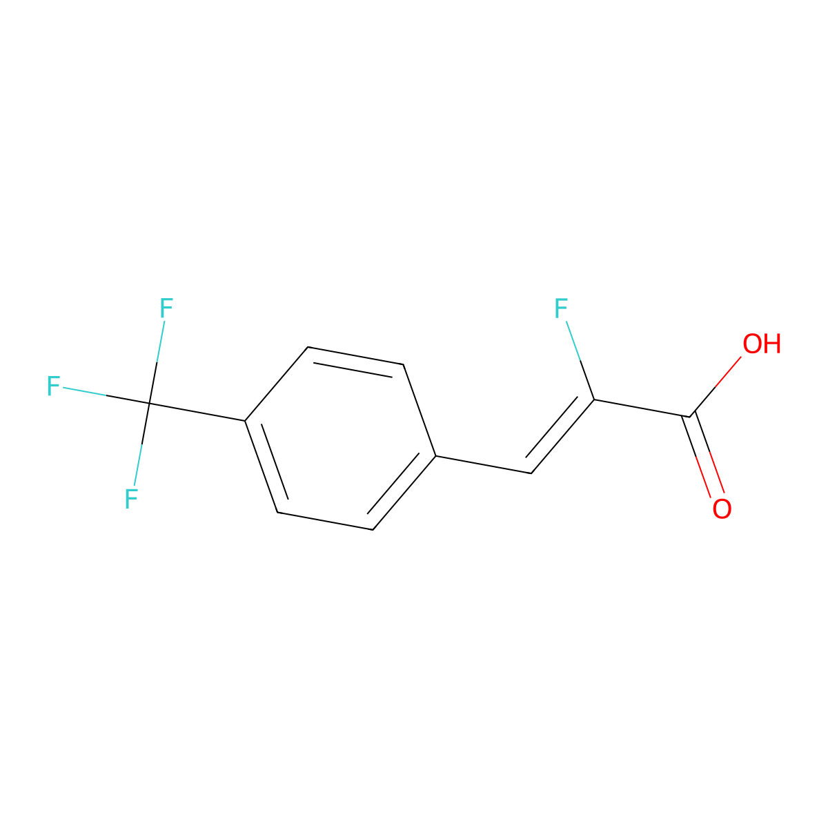 2-Fluoro-3-[4-(trifluoromethyl)phenyl]prop-2-enoic acid molecular structure, CAS 209845-76-1