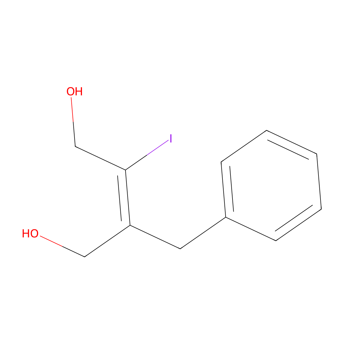 (Z)-2-benzyl-3-iodobut-2-ene-1,4-diol molecular structure, CAS 2098456-99-4