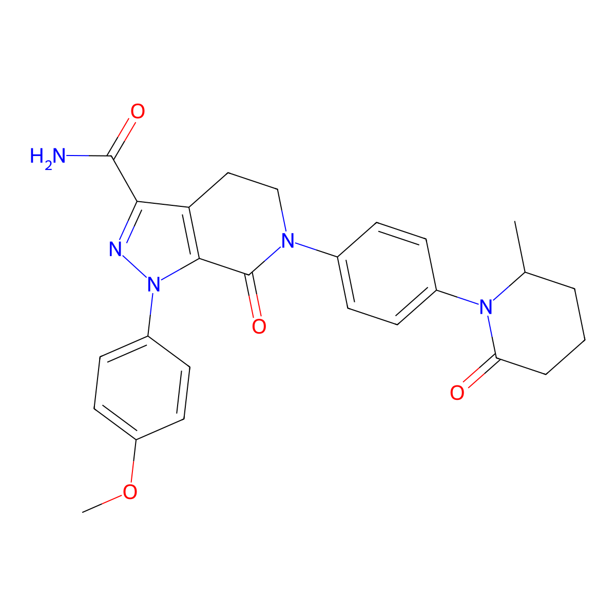 1-(4-methoxyphenyl)-6-(4-(2-methyl-6-oxopiperidin-1-yl)phenyl)-7-oxo-4,5,6,7-tetrahydro-1H-pyrazolo[3,4-c]pyridine-3-carboxamide molecular structure, CAS 2098457-92-0