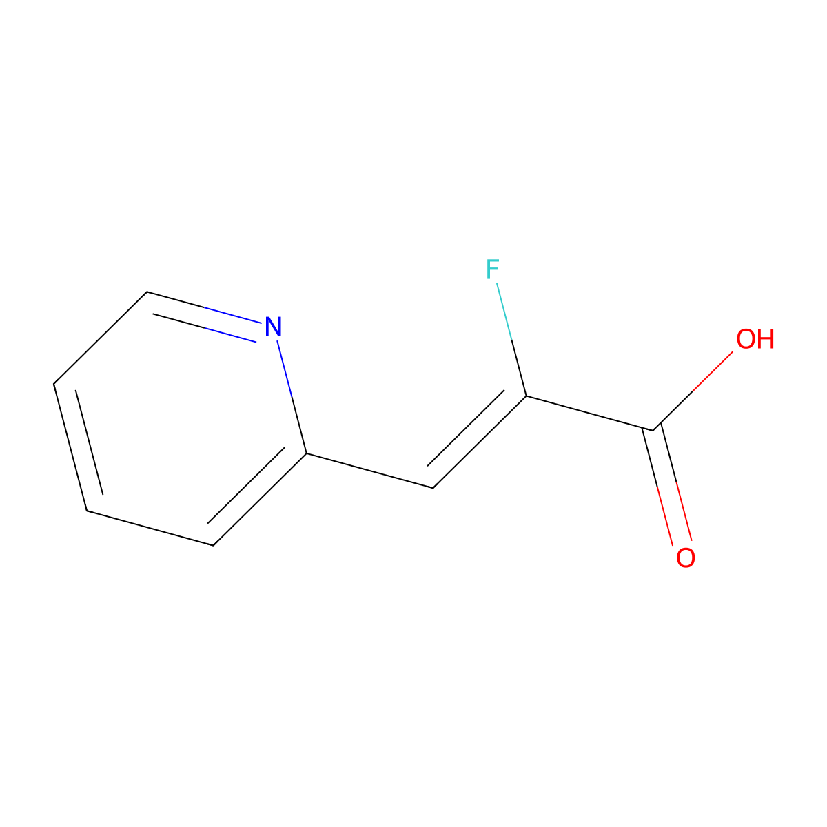 (Z)-2-Fluoro-3-(pyridin-2-yl)acrylic acid molecular structure, CAS 209846-22-0