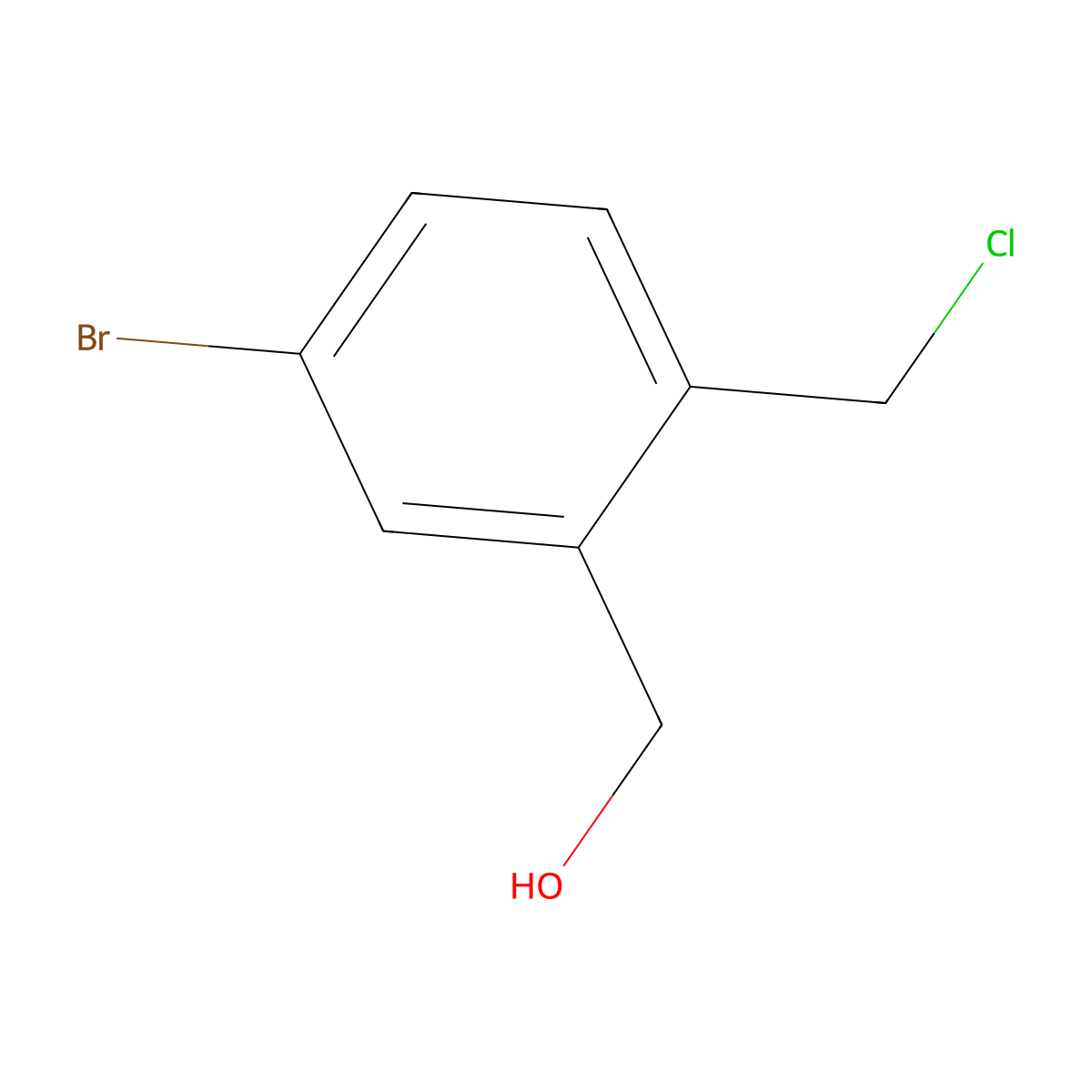 (5-Bromo-2-(chloromethyl)phenyl)methanol molecular structure, CAS 2098464-42-5
