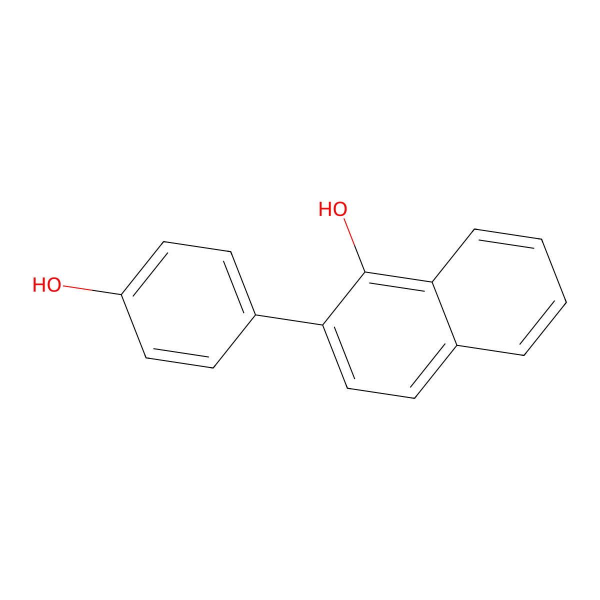 1-Naphthalenol, 2-(4-hydroxyphenyl)- molecular structure, CAS 209848-37-3