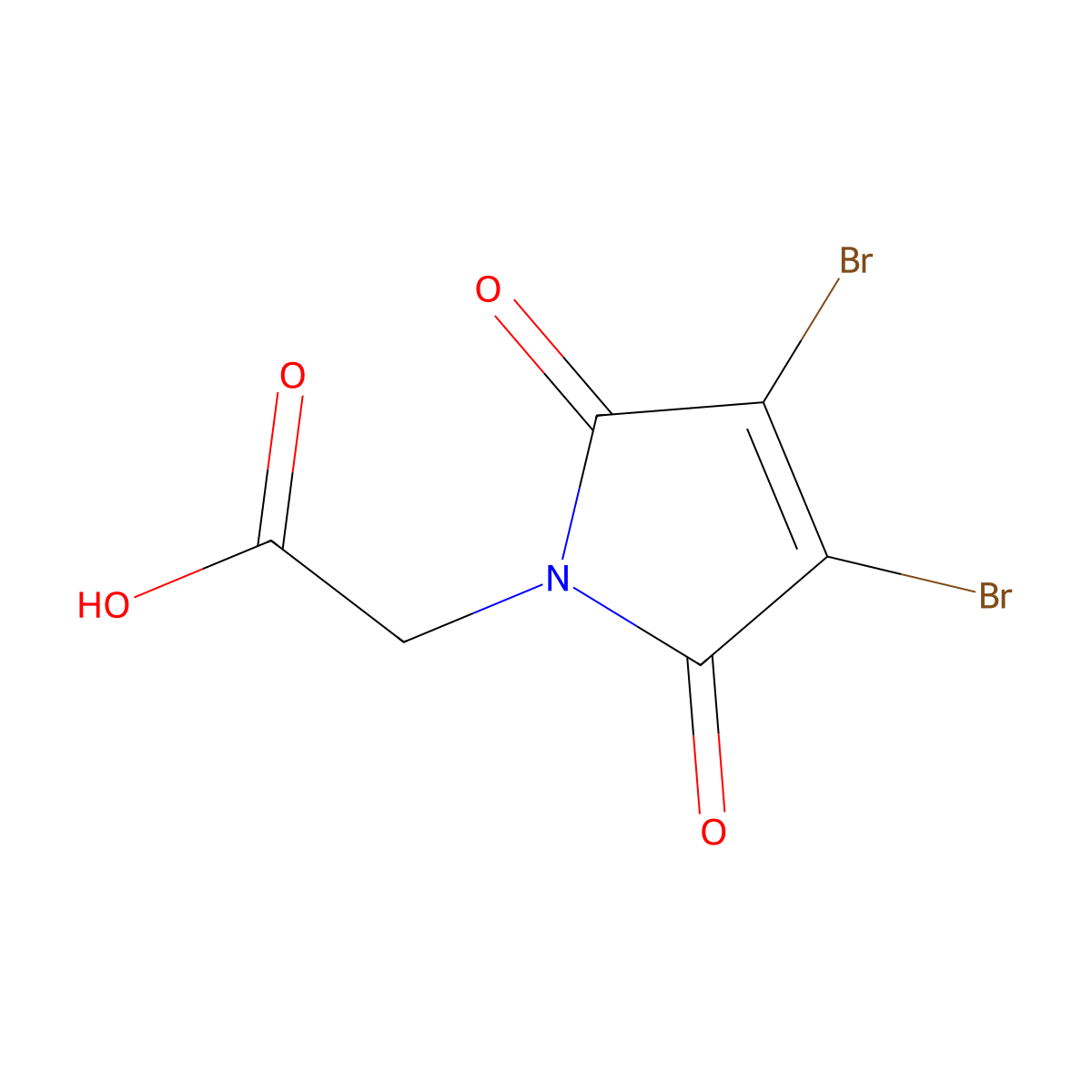 2-(3,4-Dibromo-2,5-dioxo-2,5-dihydro-1H-pyrrol-1-yl)acetic acid molecular structure, CAS 2098488-30-1