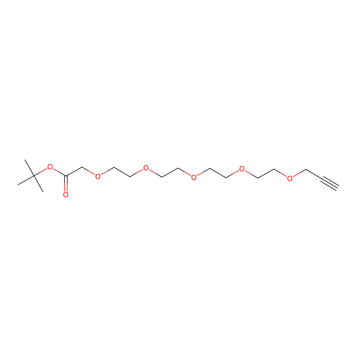 Propargyl-PEG5-CH2CO2tBu molecular structure, CAS 2098489-63-3