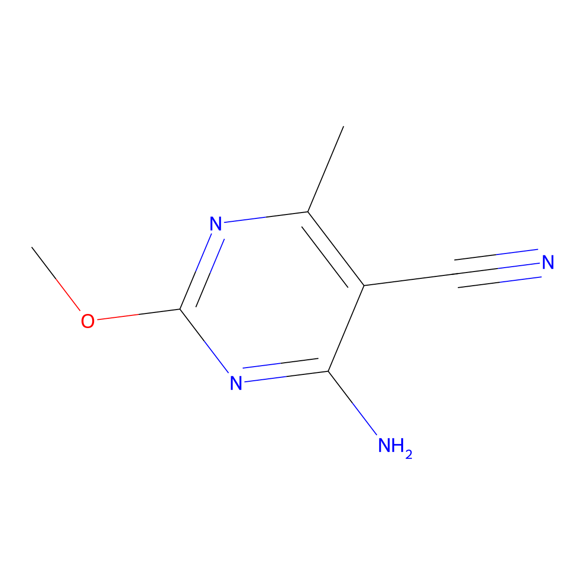 4-Amino-2-methoxy-6-methylpyrimidine-5-carbonitrile molecular structure, CAS 209849-42-3