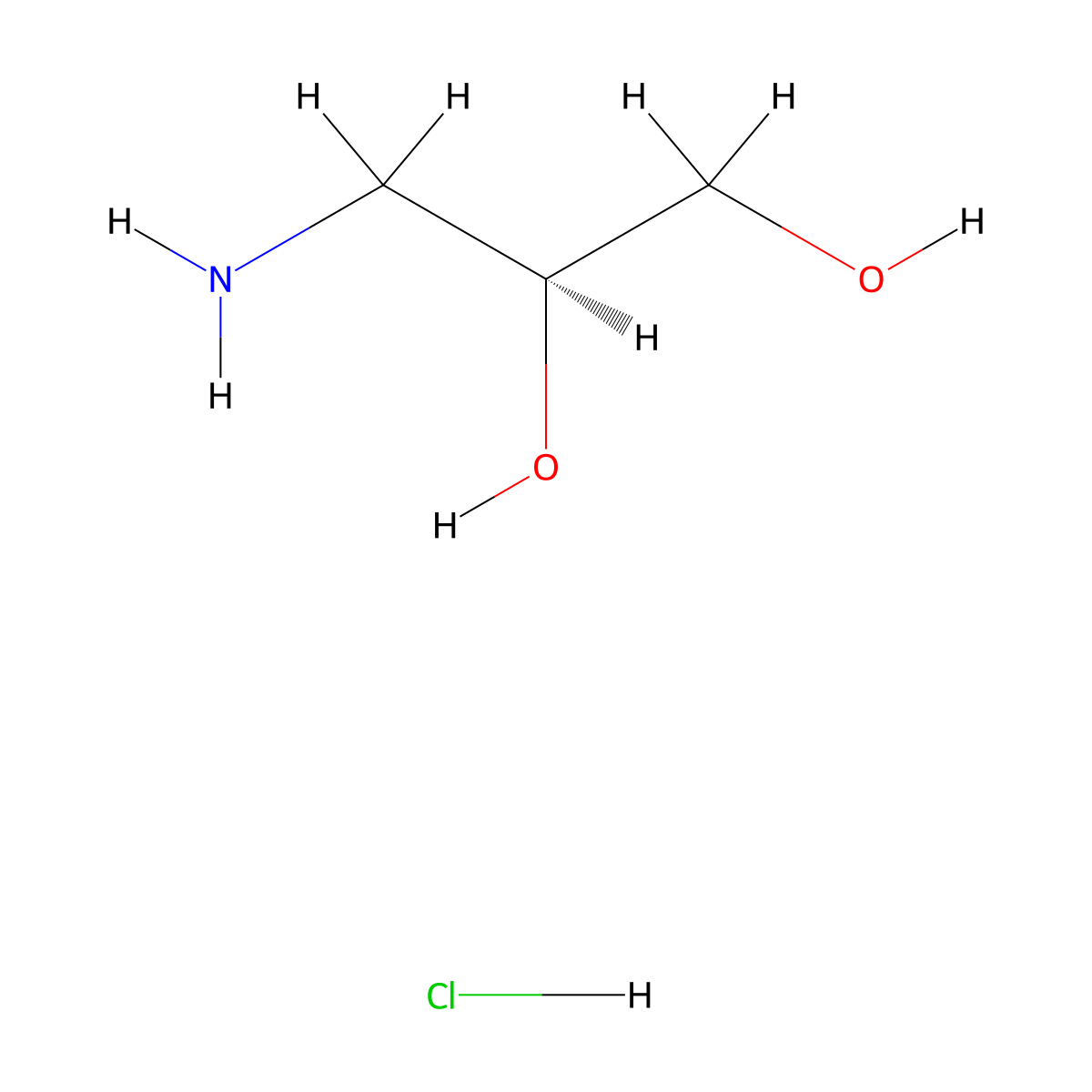(2S)-3-aminopropane-1,2-diol hydrochloride molecular structure, CAS 209849-99-0