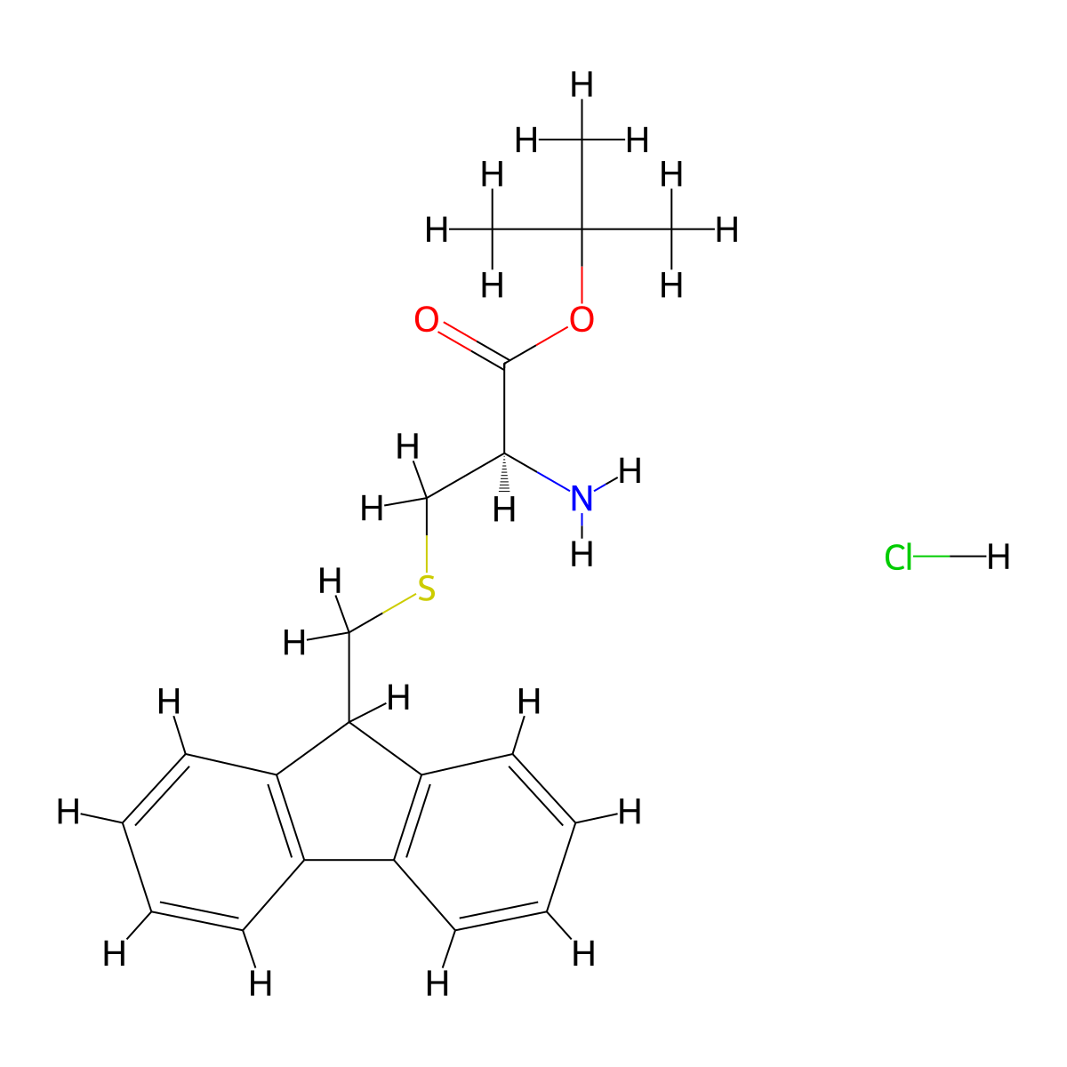 S-9-Fluorenylmethyl-l-cysteine tert-butyl ester hydrochloride molecular structure, CAS 2098496-89-8