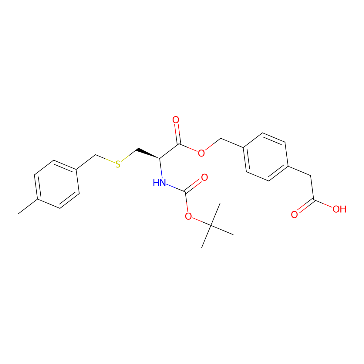 Boc-l-cys(pmebzl)-o-ch2-f-ch2-cooh molecular structure, CAS 2098496-91-2
