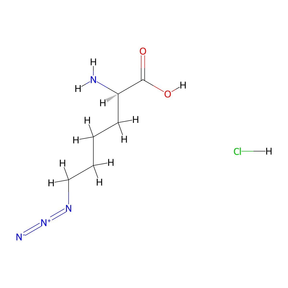 6-Azido-D-norleucine HCl molecular structure, CAS 2098497-01-7
