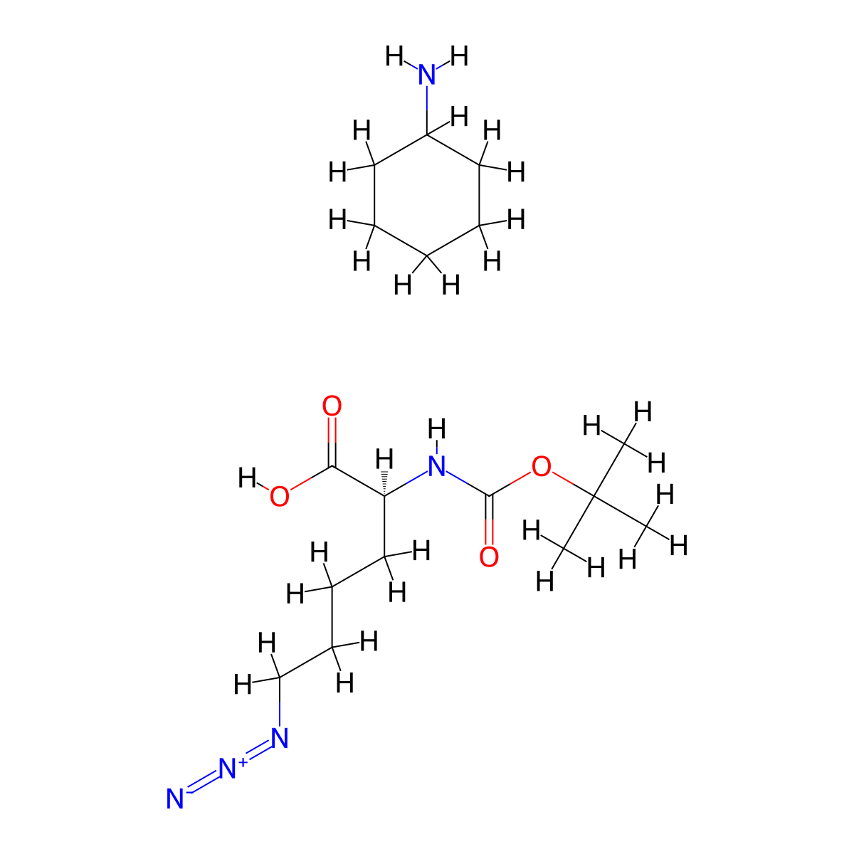 Boc-L-Lys(N3)-OH (CHA) molecular structure, CAS 2098497-30-2