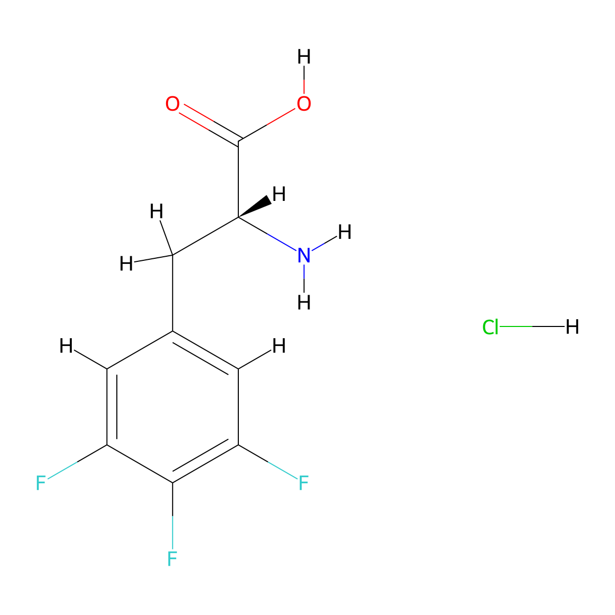 3,4,5-Trifluoro-D-phenylalanine hydrochloride molecular structure, CAS 2098497-31-3