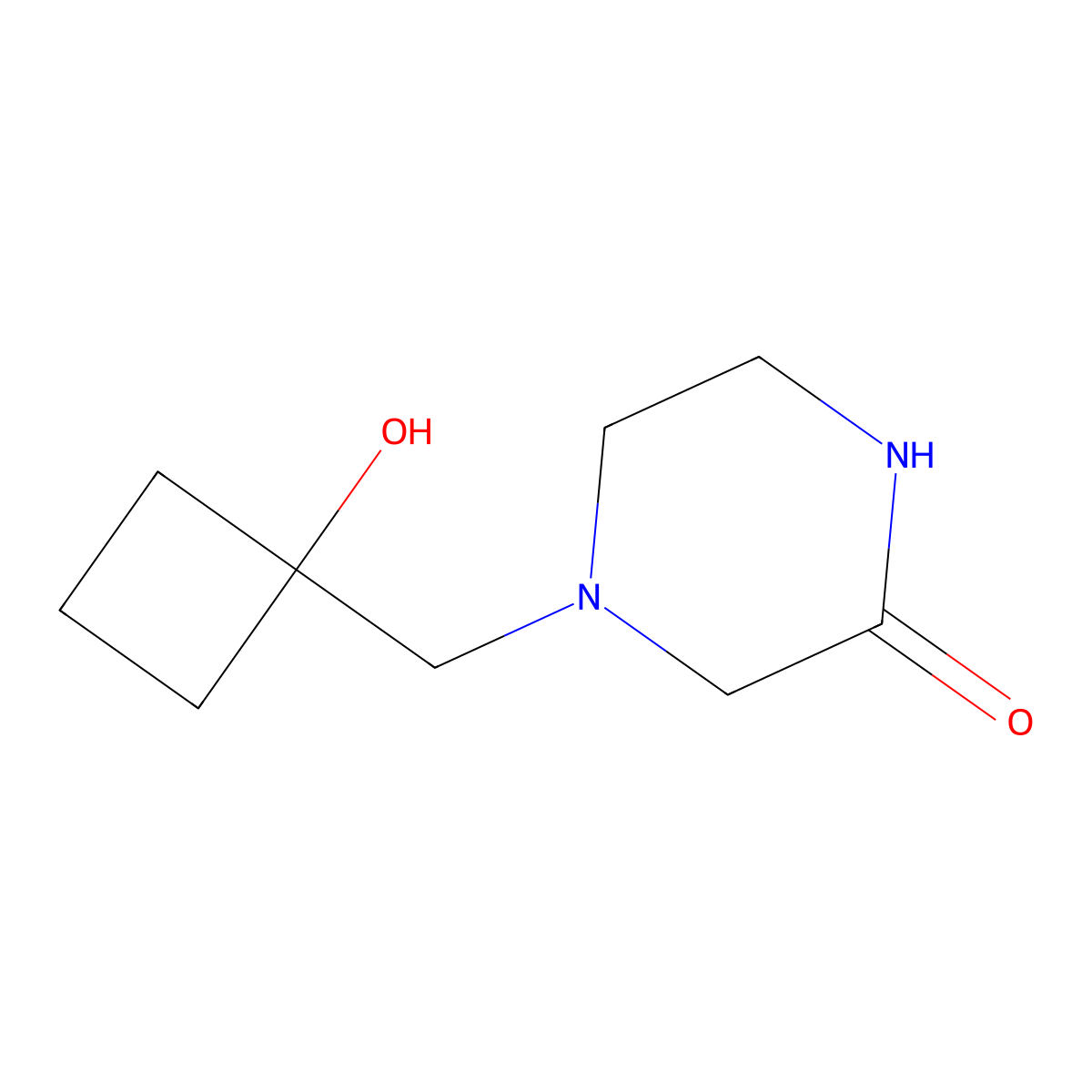 4-[(1-Hydroxycyclobutyl)methyl]piperazin-2-one molecular structure, CAS 2098500-76-4