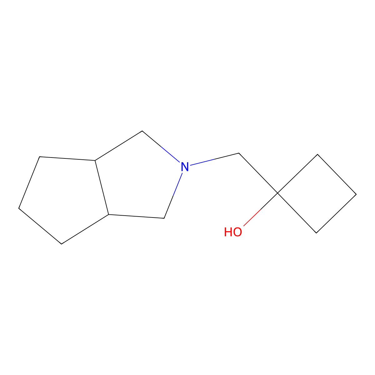1-({Octahydrocyclopenta[c]pyrrol-2-yl}methyl)cyclobutan-1-ol molecular structure, CAS 2098500-78-6