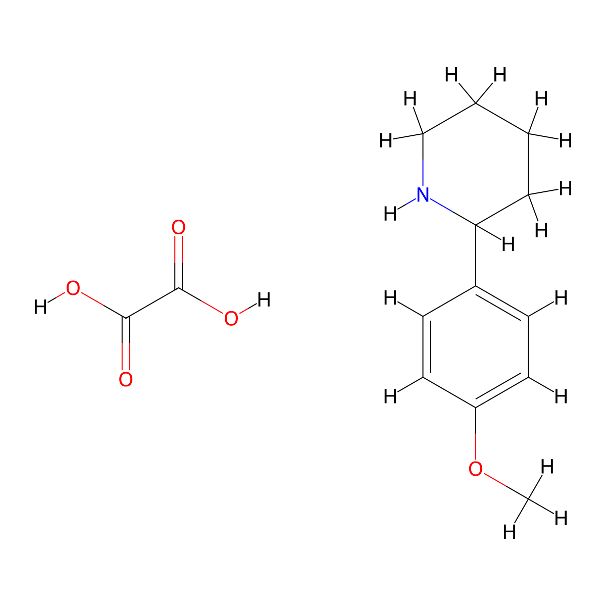 2-(4-Methoxyphenyl)piperidine oxalate salt molecular structure, CAS 2098500-80-0