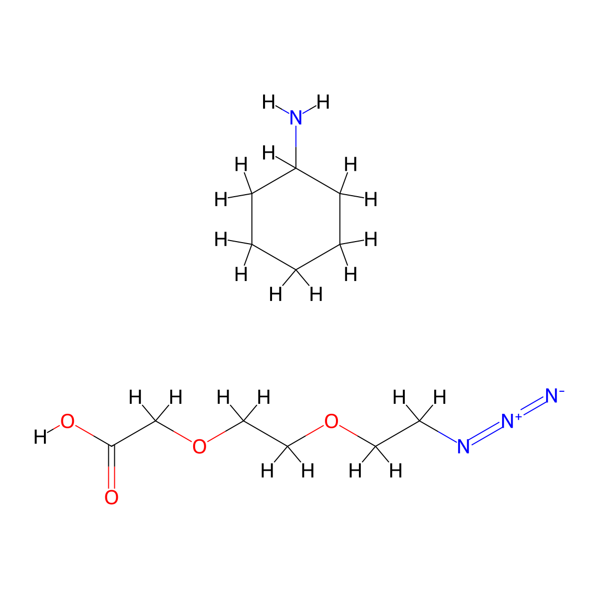 Acetic acid, 2-(2-(2-azidoethoxy)ethoxy)-, compd. with cyclohexanamine (1:1) molecular structure, CAS 2098500-94-6