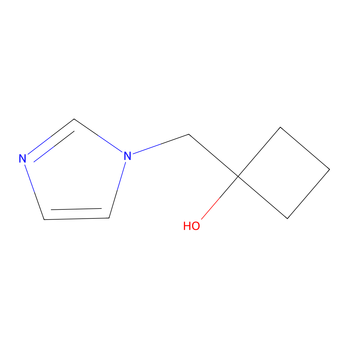 1-[(1H-imidazol-1-yl)methyl]cyclobutan-1-ol molecular structure, CAS 2098500-96-8