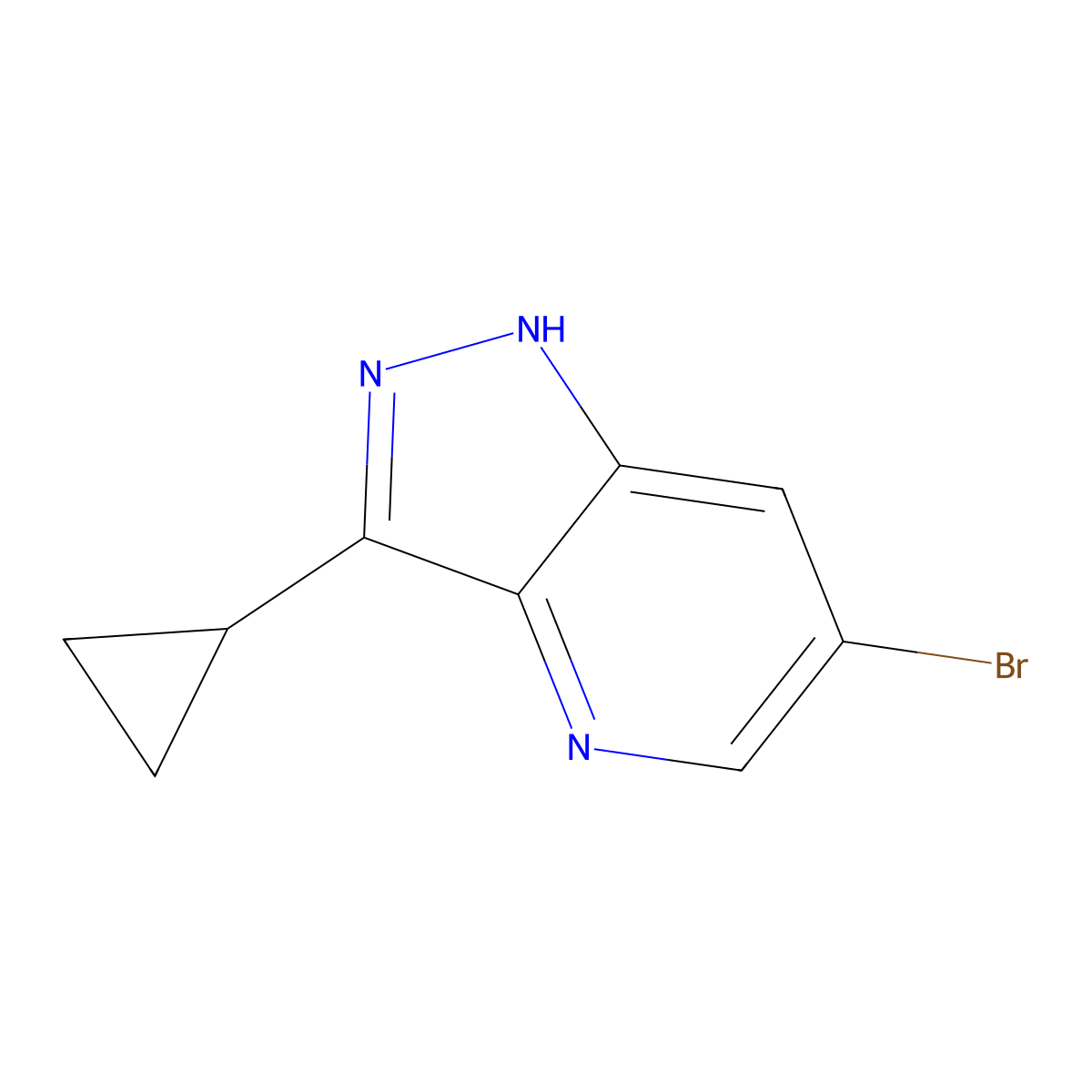 6-bromo-3-cyclopropyl-1H-pyrazolo[4,3-b]pyridine molecular structure, CAS 2098519-54-9