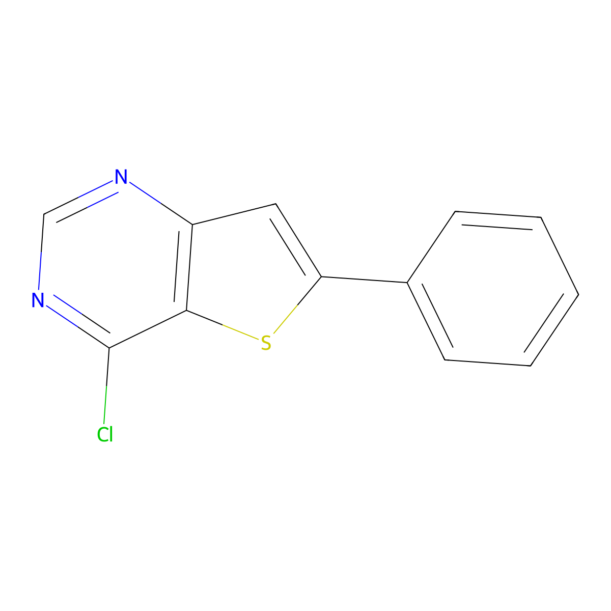 4-Chloro-6-phenylthieno[3,2-d]pyrimidine molecular structure, CAS 209853-25-8