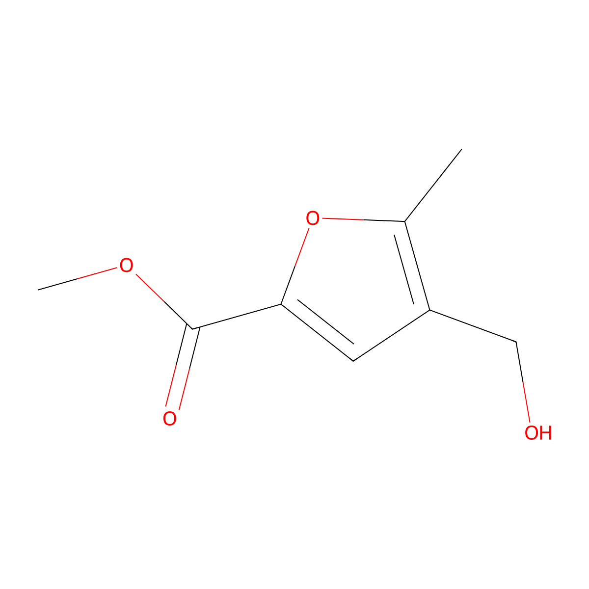 Methyl 4-(hydroxymethyl)-5-methylfuran-2-carboxylate molecular structure, CAS 209853-87-2