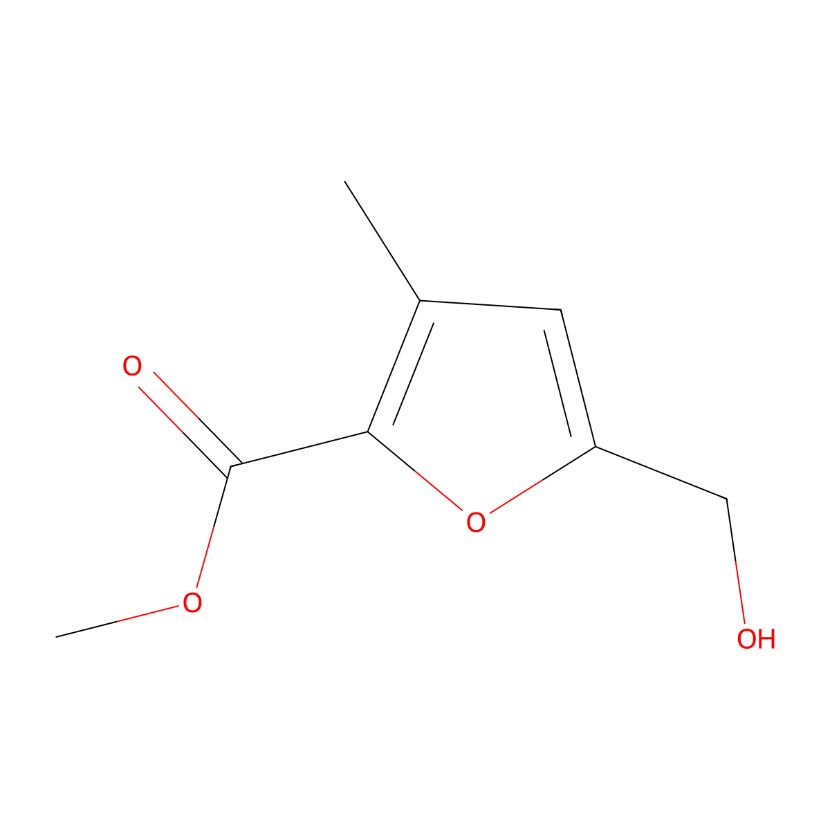 Methyl 5-(hydroxymethyl)-3-methylfuran-2-carboxylate molecular structure, CAS 209853-88-3