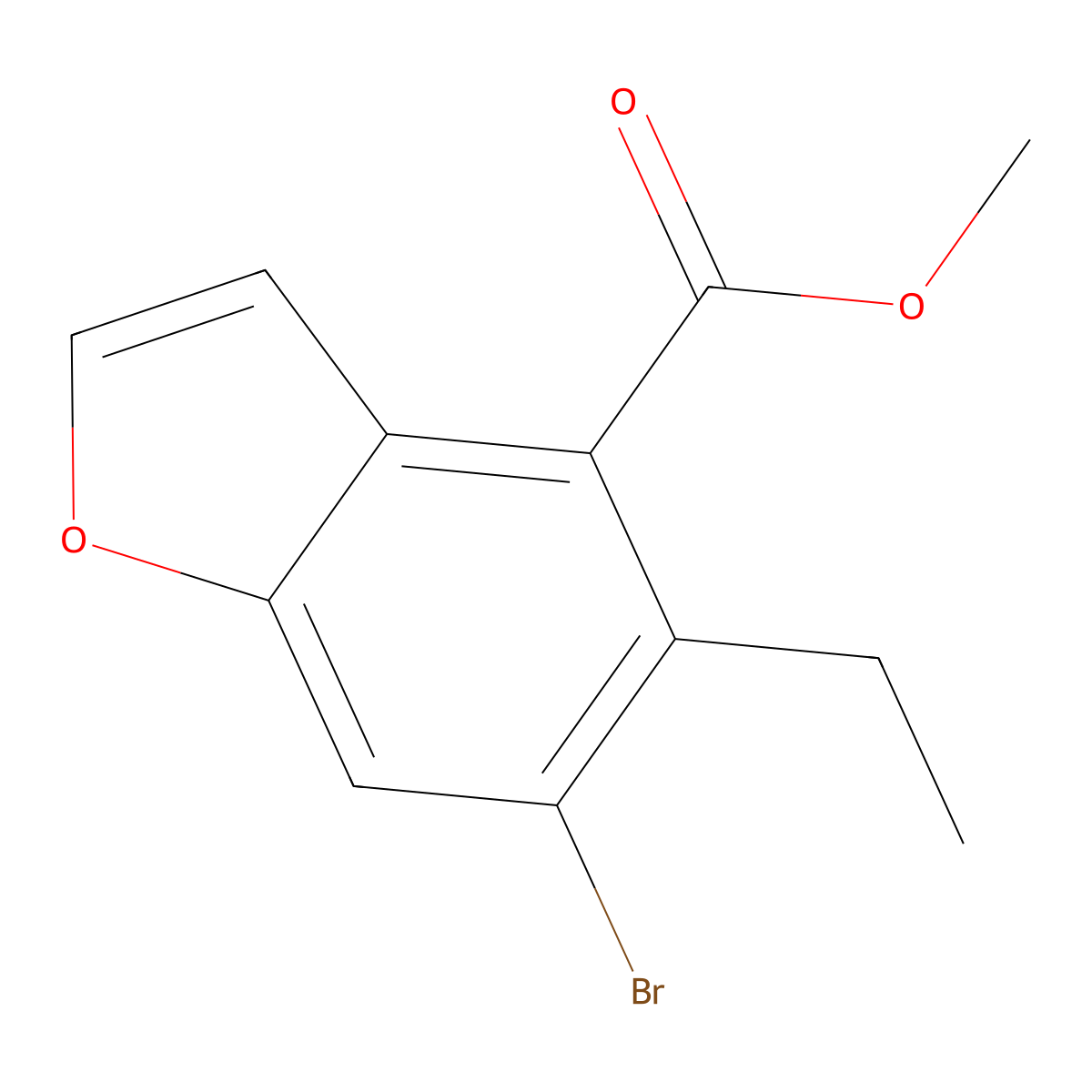 Methyl 6-bromo-5-ethylbenzofuran-4-carboxylate molecular structure, CAS 2098546-35-9