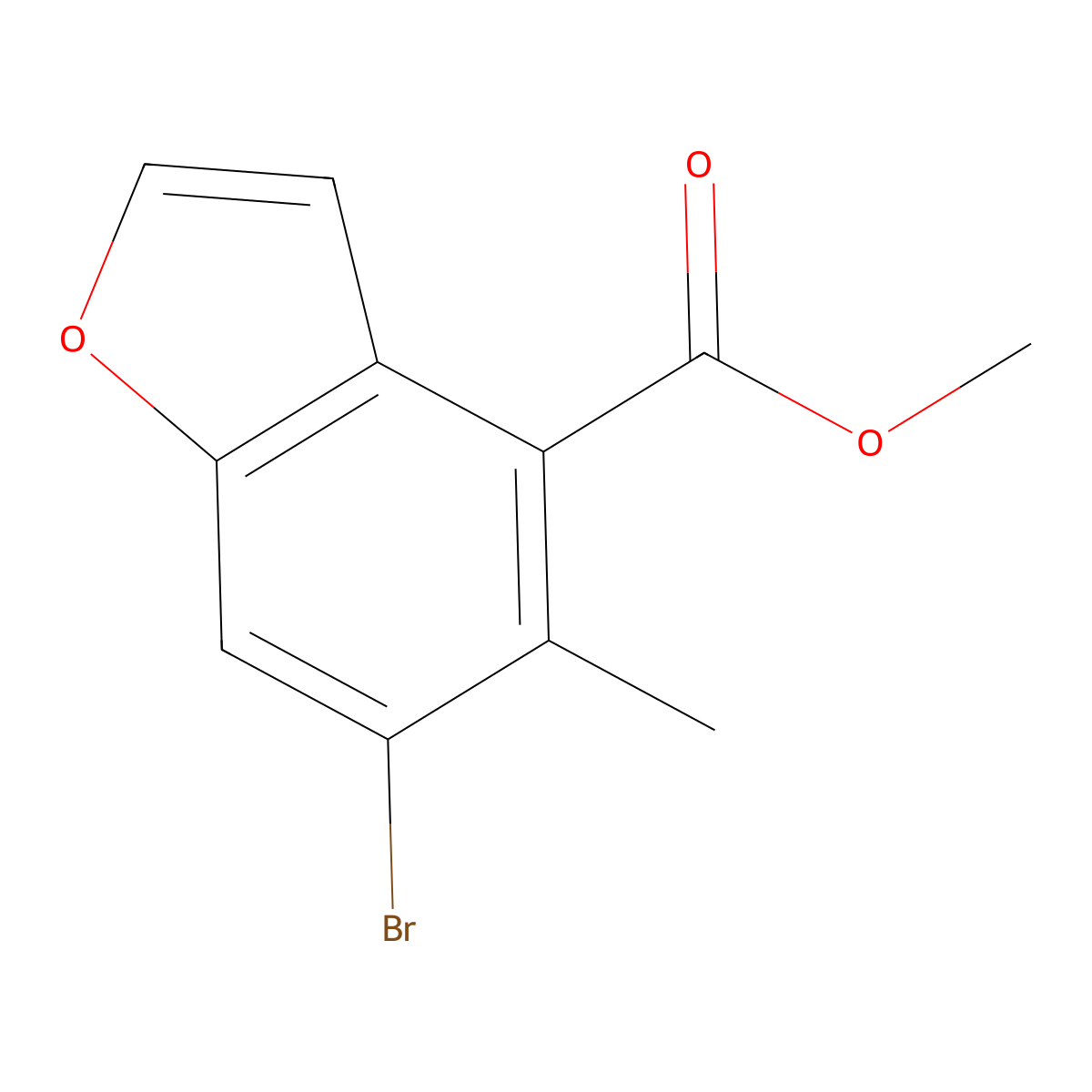 Methyl 6-bromo-5-methylbenzofuran-4-carboxylate molecular structure, CAS 2098546-44-0