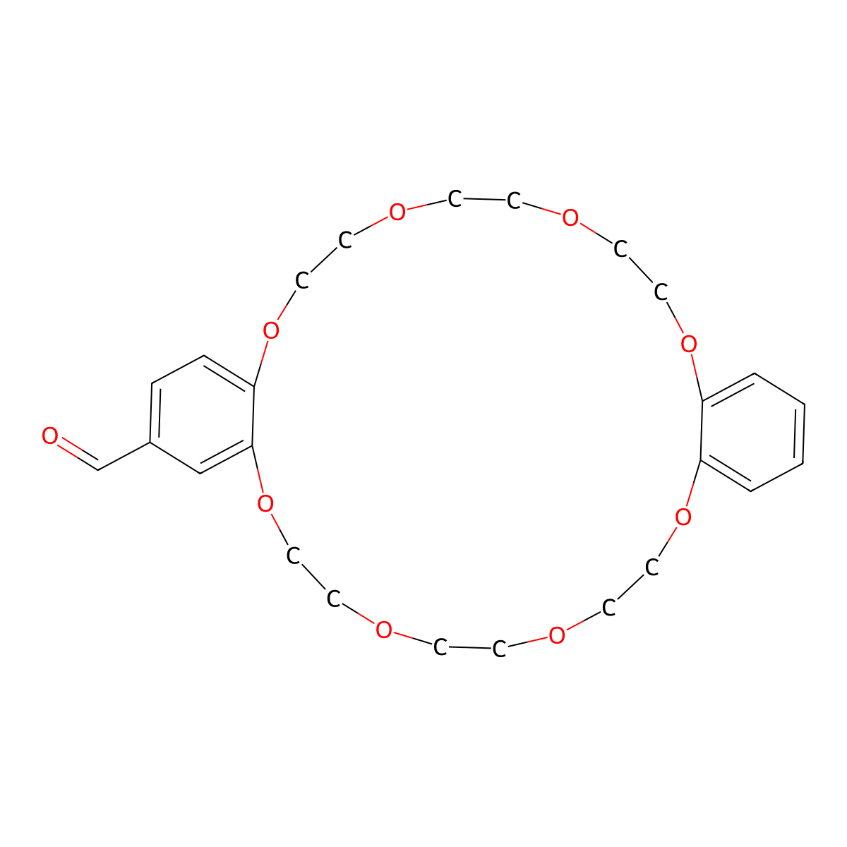 6,7,9,10,12,13,20,21,23,24,26,27-Dodecahydrodibenzo[b,n][1,4,7,10,13,16,19,22]octaoxacyclotetracosine-2-carbaldehyde molecular structure, CAS 209855-90-3