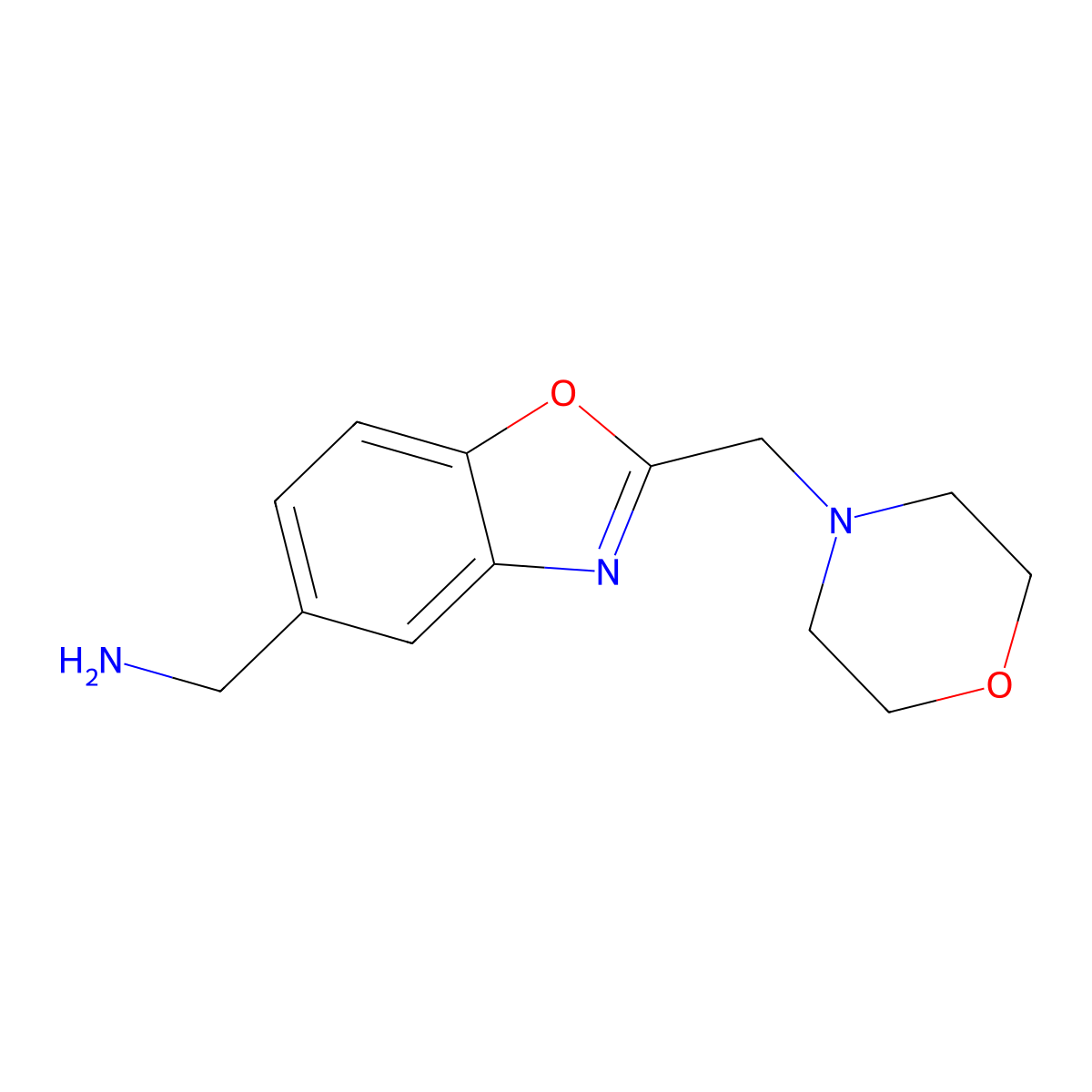 (2-(Morpholinomethyl)benzo[D]oxazol-5-YL)methanamine molecular structure, CAS 2098577-81-0