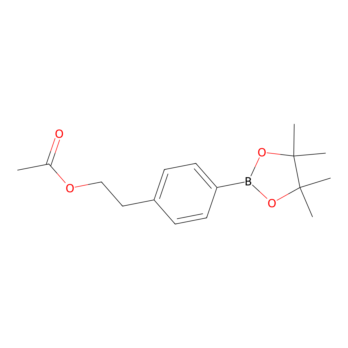 2-[4-(Tetramethyl-1,3,2-dioxaborolan-2-yl)phenyl]ethyl acetate molecular structure, CAS 2098588-47-5