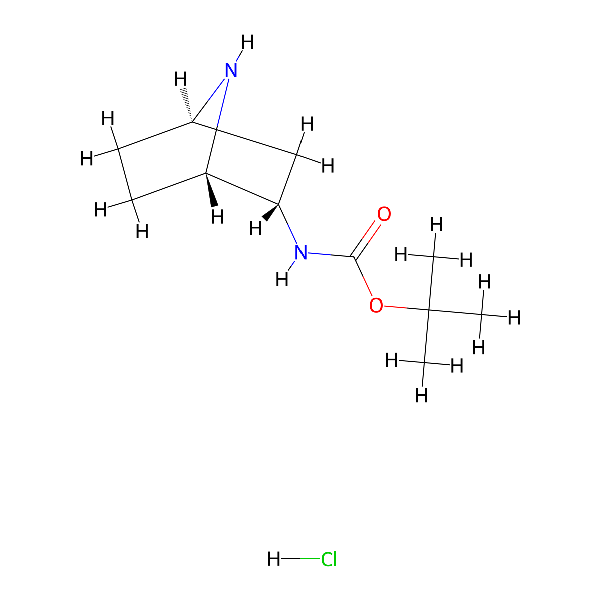 tert-butyl rac-(1S,2S,4R)-7-azabicyclo[2.2.1]hept-2-ylcarbamate hydrochloride molecular structure, CAS 2098589-07-0