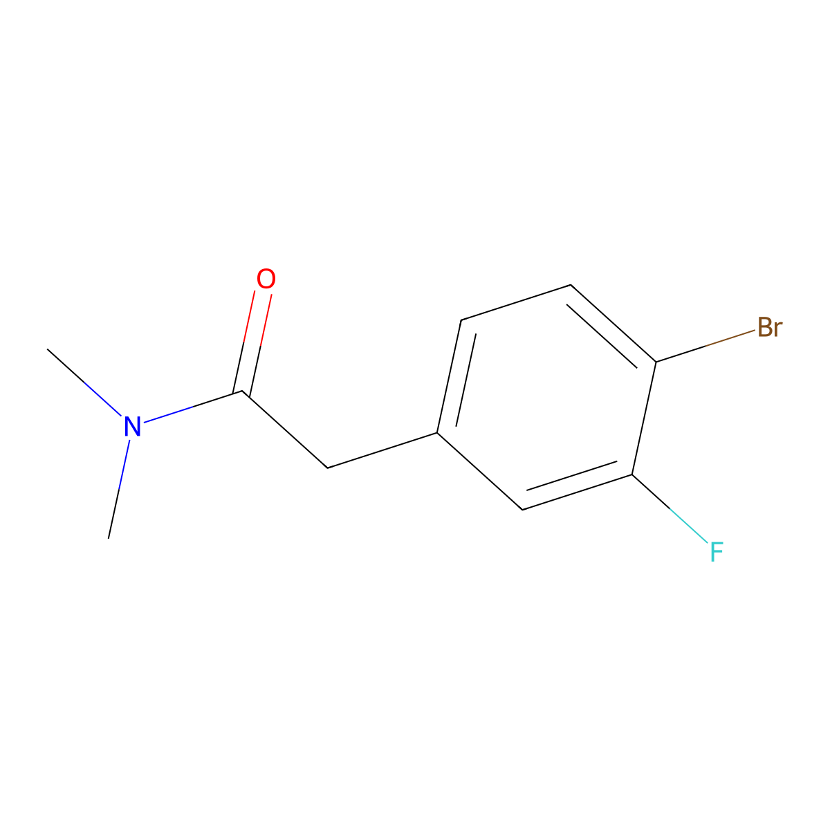 2-(4-Bromo-3-fluorophenyl)-N,N-dimethylacetamide molecular structure, CAS 2098589-53-6